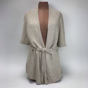 LOFT Belted Wrap Open Rabbit Blend Cardigan